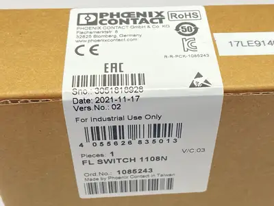 NEW PHOENIX CONTACT NARROW ETHERNET SWITCH 8-PORT 1085243