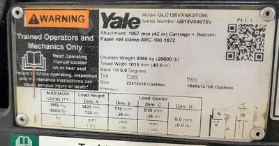 USED 2021 YALE GLC120VX