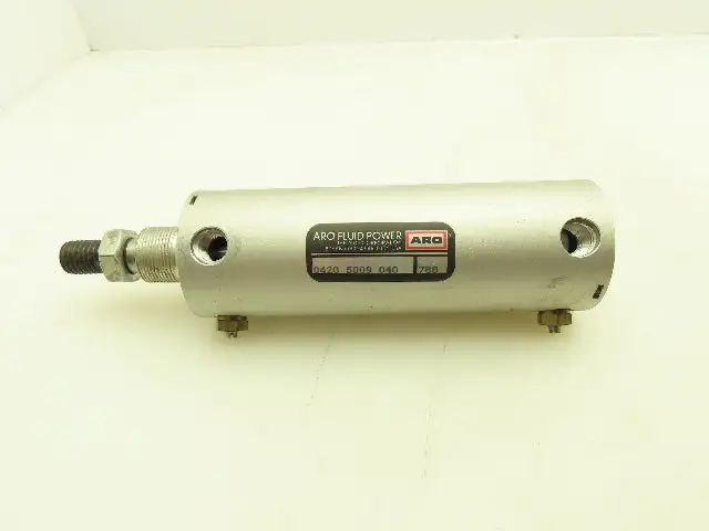 Aro 0420 5009 040 Pneumatic Air Cylinder 2" Bore 4" Stroke Needle Valve Ports