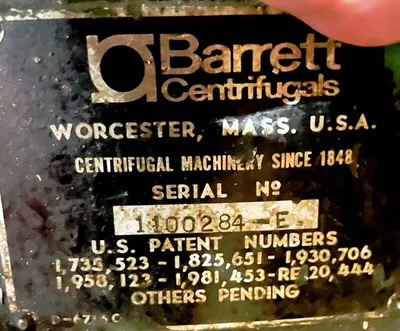 Barrett Kine-Spin 1100-E carrier type chip spinner.
