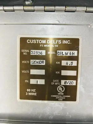 Custom Deli Inc DILW4H 2 Shelf Hot Food Merchandiser Heated Display Refurbished