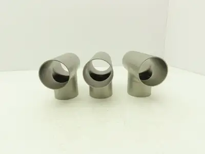 2-1/2" OD Tee Butt Weld Adapter Stainless Steel Tumble Finish A = 3 Lot of 3