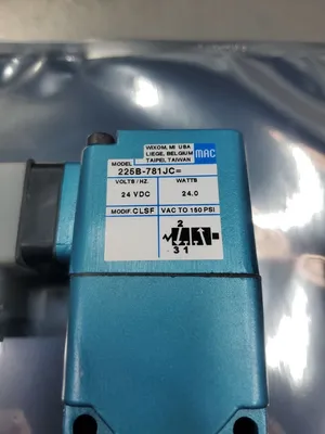 MAC 225B-781JC Solenoid Valve w/24V AC/DC Connector Module, 150PSI. 6A-12