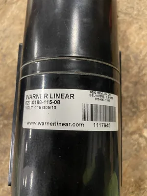 Warner Linear K2XEP1.5G05-115V-04 Linear Actuator 115V 8″ Stroke 5:1