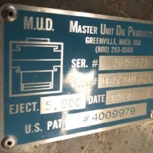 USED 2014 MASTER UNIT DIE PRODUCTS 9 CHIP SAMPLE MOLD DESIGN