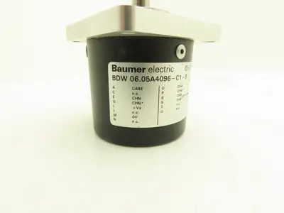 Baumer Electric BDW 06.05A4096-C1-9 Rotary Encoder 1-30VDC 10mm Shaft V035