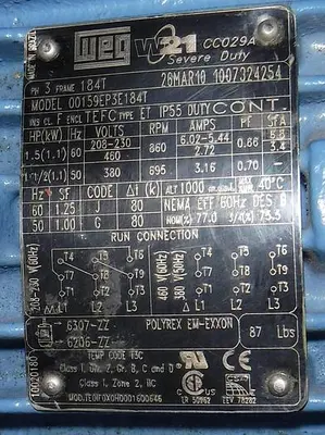 WEG W21 SEVERE DUTY ELECTRIC MOTOR