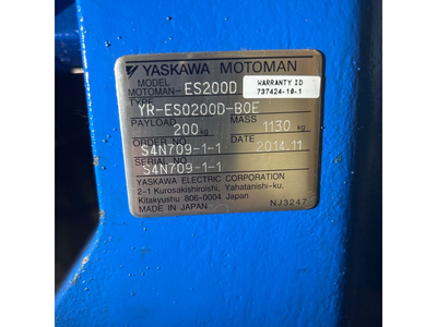 USED 2014 YASKAWA MOTOMAN-ES200D