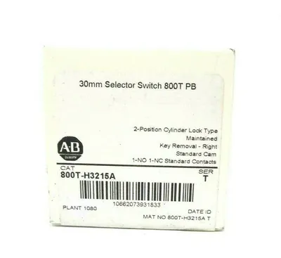 NEW ALLEN BRADLEY 800T-H3215A SELECTOR SWITCH SER.T 800TH3215A