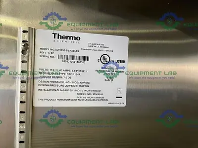 USED THERMO SCIENTIFIC MR25SS-SAEE-TS GPR SERIES +4C° LAB REFRIGERATOR 23 CU, FT