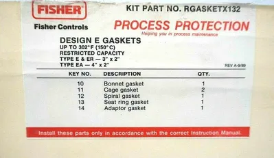 2 NEW FISHER RGASKETX132 REPAIR KIT