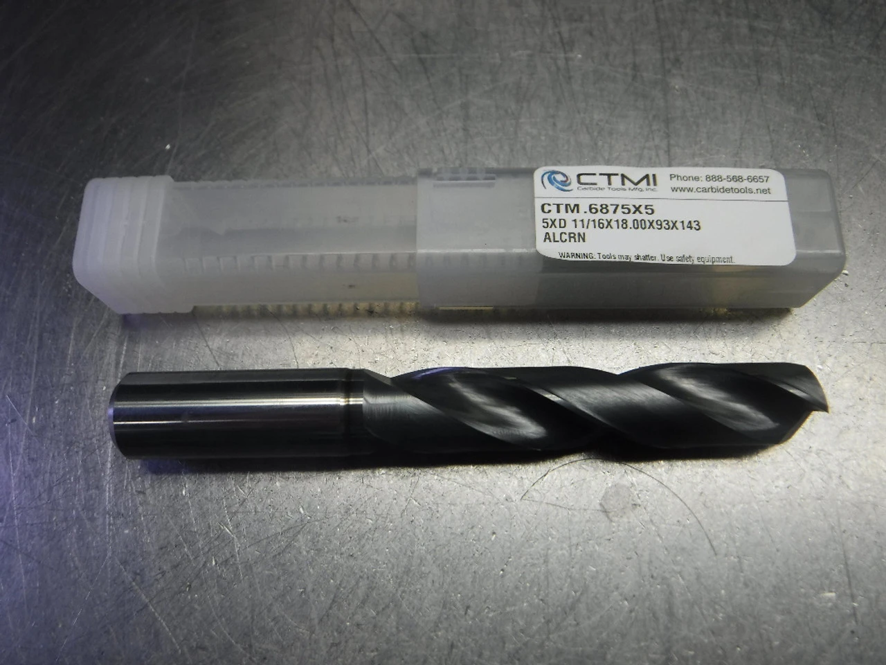 CTMI 11/16" Carbide Drill 18mm Shank 5xd 11/16x18.00x93x143 ALCRN (LOC563A)