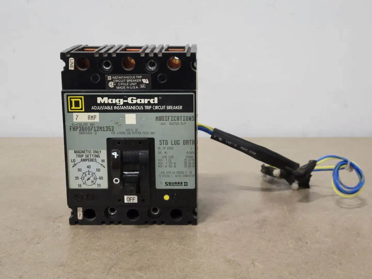 USED SQUARE D FHP3600712M1352