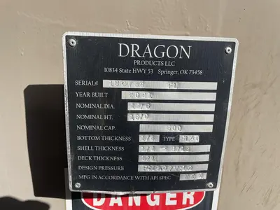 USED 2018 DRAGON 500BBL VERTICAL TANK