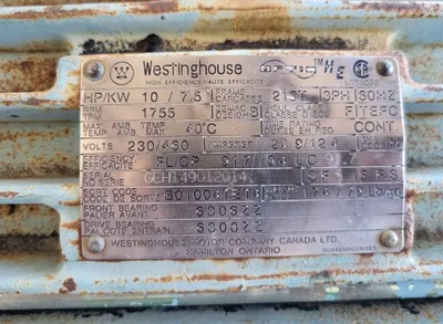USED TECO WESTINGHOUSE 10 HP