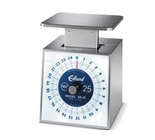 Edlund SR-25 Dial Type Portion Scale w/ Vertical Face, Rotating, Top Load, Stainless
