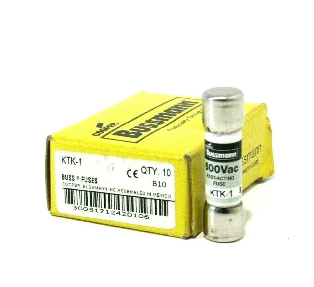 LOT OF 10 NEW BUSSMANN KTK-1 FUSES KTK1