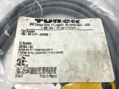 NEW TURCK DAISY CHAIN Y-SPLITTER EUROFAST CABLE M12 4M U0164-06