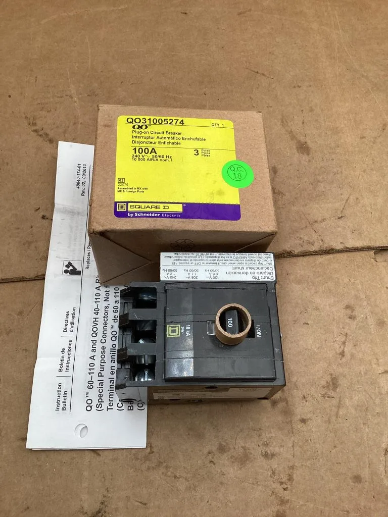 Square D 100A 240V 3 Pole Plug-On Circuit Breaker; QO31005274 -NIB
