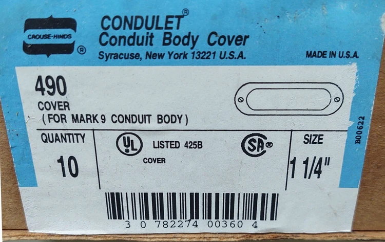 New | in-Stock Crouse-Hinds 490 Conduits | Edwards Industrial Repair #1029853