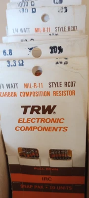 New | in-Stock TRW 1/4 WATTS CARBON RESISTORS Miscellaneous Equipment (Electrical & Power) Arizona US | ASSET CONVERSION SPECIALISTS, INC. #1360609