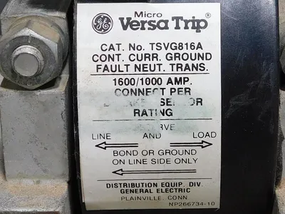 GE Micro Versa Trip TSVG816A Cont. Curr. Ground Fault Neut. Transformer Used
