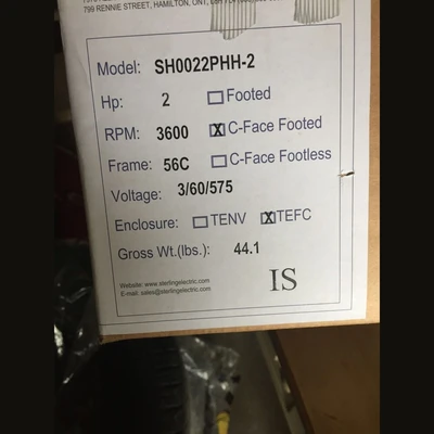 Sterling 2 HP Motor