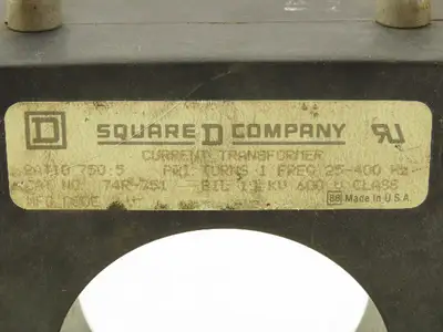 Square D 74R-751 Current Transformer 750:5 Ratio 600v 25-400 Hz