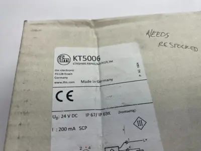 KT5006, KTRSHMK-RBPKG/AM/AS/0,3M | Ifm KT5006 Capacitive Touch Sensor, KTRSHMK-RBPKG/AM/AS/0,3M - New Other