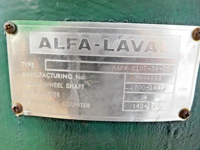 Used Alfa Laval MAPX 210T-24-60 Disc Stack Centrifuges Ohio US | Equipment Recovery Corp. #1331320