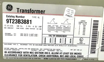 USED GENERAL ELECTRIC 9T23B3881