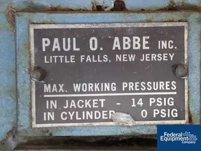 USED Paul O. Abbe 3' X 8' Paul Abbe Ball Mill, C/S, Jacketed