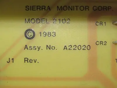 Sierra Monitor Model 2102 Rev J1 120V Toxic Gas Exposure Alarm Sensor Detector