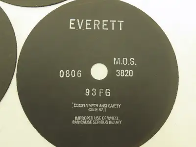 Everett 12-93FGX0.100X1.25 Cutoff Wheel 12"x0.100"x1" 3820rpm Lot of 3