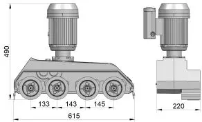 Steff 2044 4-Roll 4-Speed Feeder With Stand