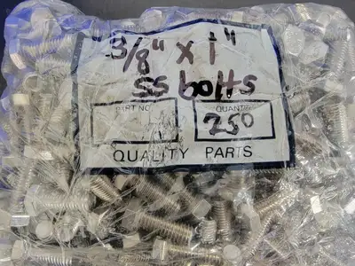 3/8" x 1" F593G316 Stainless Steel Hex Bolt (Bag of 250/Qty)