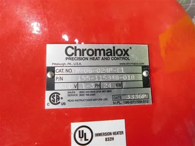 Chromalox TM-06-024P-E1 Industrial Flange Immersion Heater 155-115848-018 Used