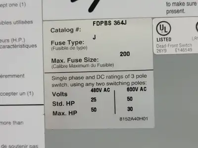USED CUTLER-HAMMER FDPBS 364J