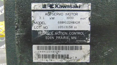 Kawasaki 68BM122HBX2R AC Servo Motor 3.1 kW 3000 RPM Used
