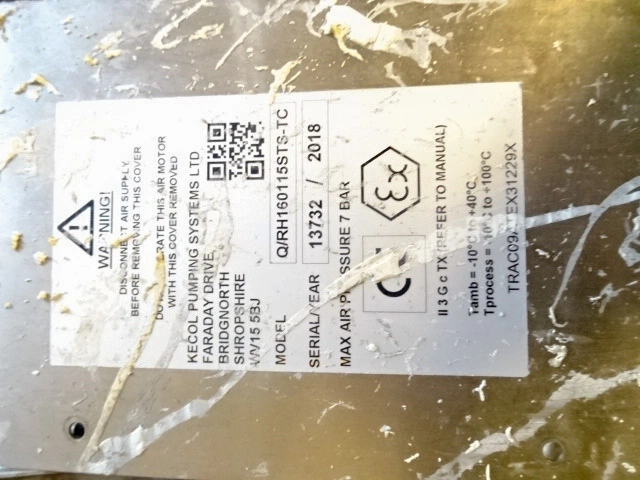 Kecol Press out to suit 1,100 mm dia mixer pan Model Q/RH160115STS-TC