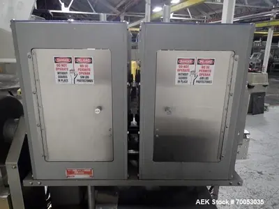 Used Lakso Model 300 Twin Head Cotton Inserter – 300 BPM, Timing Screw, Slat Conveyor, Serial# 171