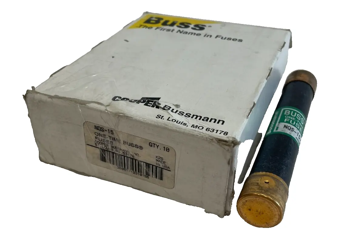 NEW COOPER BUSSMANN NOS-15 FUSES NOS15 15 AMP BOX OF 10