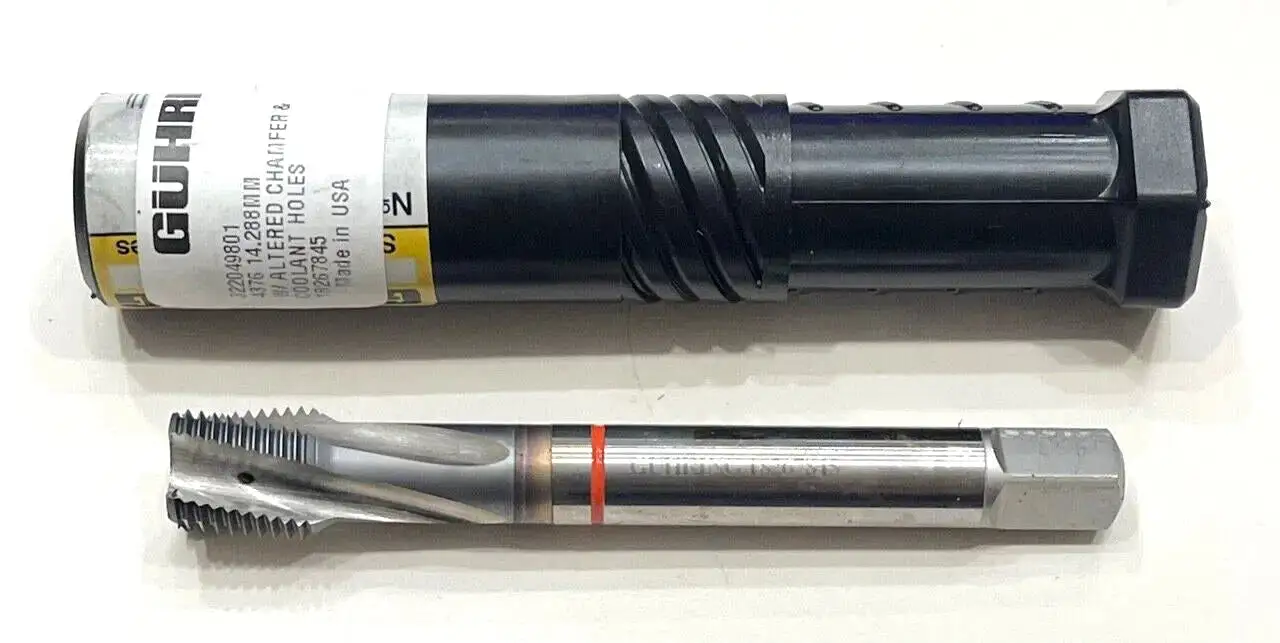 Guhring 9/16"-18UNF HSS-E Spiral Flute Tap Red Ring TiCN 4 Flute Coolant Thru