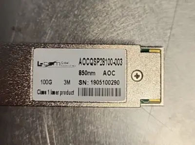 L-COM 100G AOCQSP28100-003 Cable -Optical Fiber 3M SN 1905100290(BIN461)