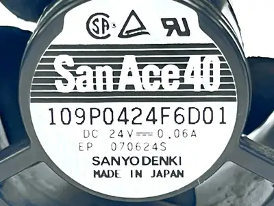 109P0424F6D01 | Sanyo Denki  San Ace 40 Fan 0.06A 24VDC - Used