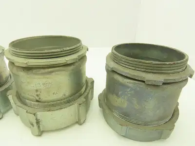 3 1/2" EMT Conduent Compression Connector Steel W Cast Iron Nut Lot of 4