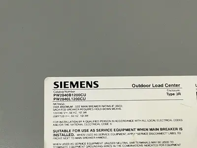 Used SIEMENS PW204B1200CU Electrical Boxes Ohio US | HGR 24 #1280247
