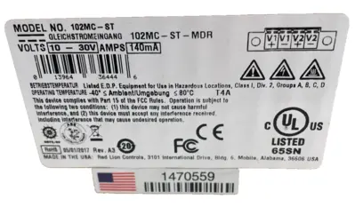 NEW RED LION 102MC-ST-MDR MEDIA CONVERTER 0-30V 102MCST MDR