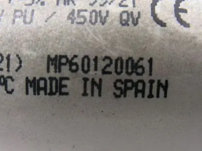DNA MP60120061 12uF 50/60Hz Run Capacitor