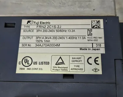 Used FUJI ELECTRIC FRN2.2C1S-2J Electronics & Components Ohio US | Great American Equipment Company #1356804